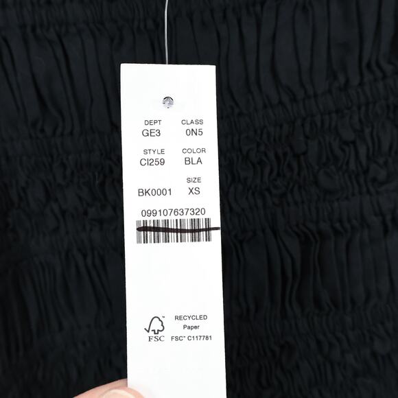 J.Crew Smocked Cotton Voile Maxi Dress Black Size XS NWT - Picture 5 of 8